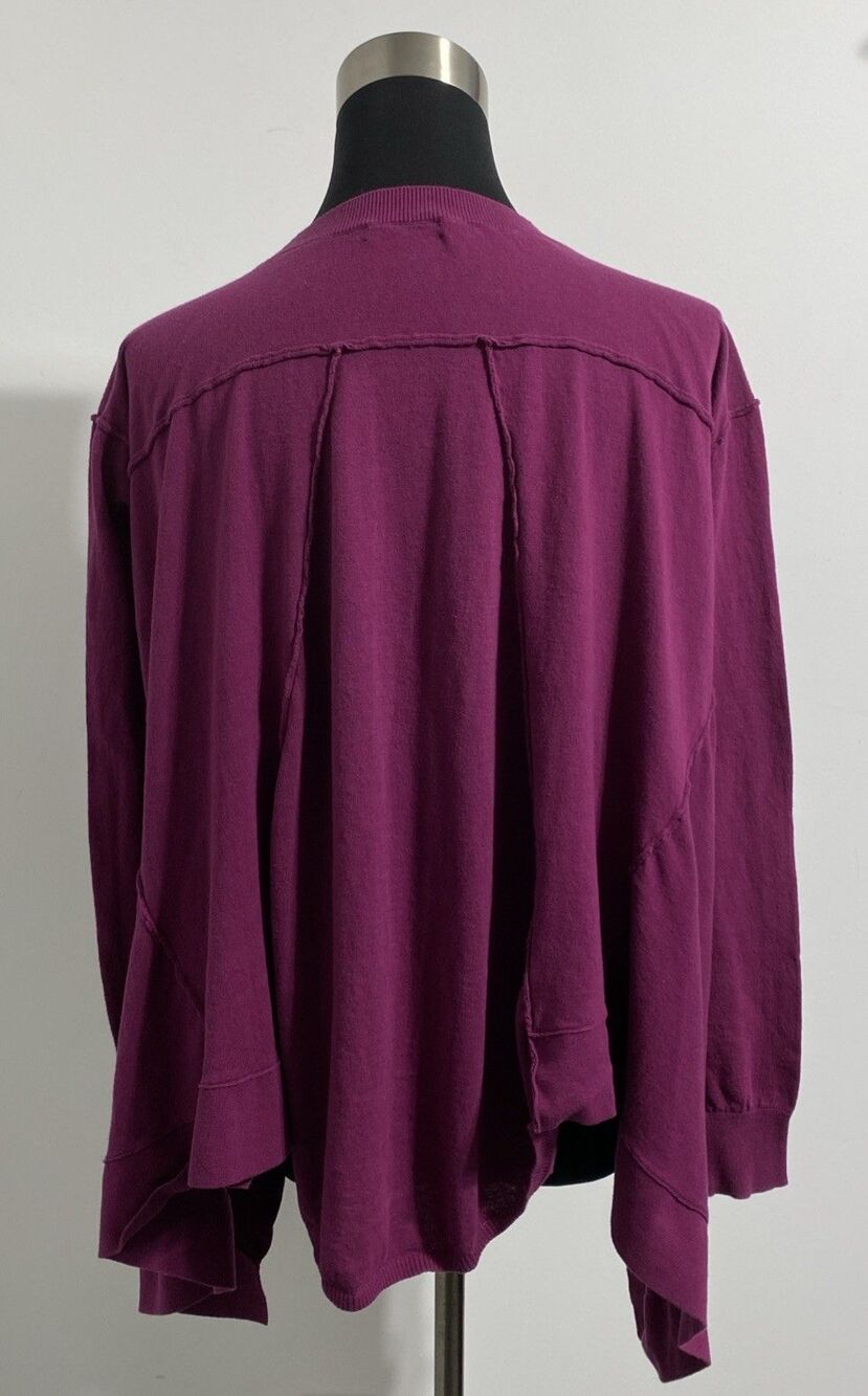 Ruti Shirt Womens XS S French Plum Pink Sharkbite Asymmetric Flowy Chic Grown Up - Picture 4 of 9